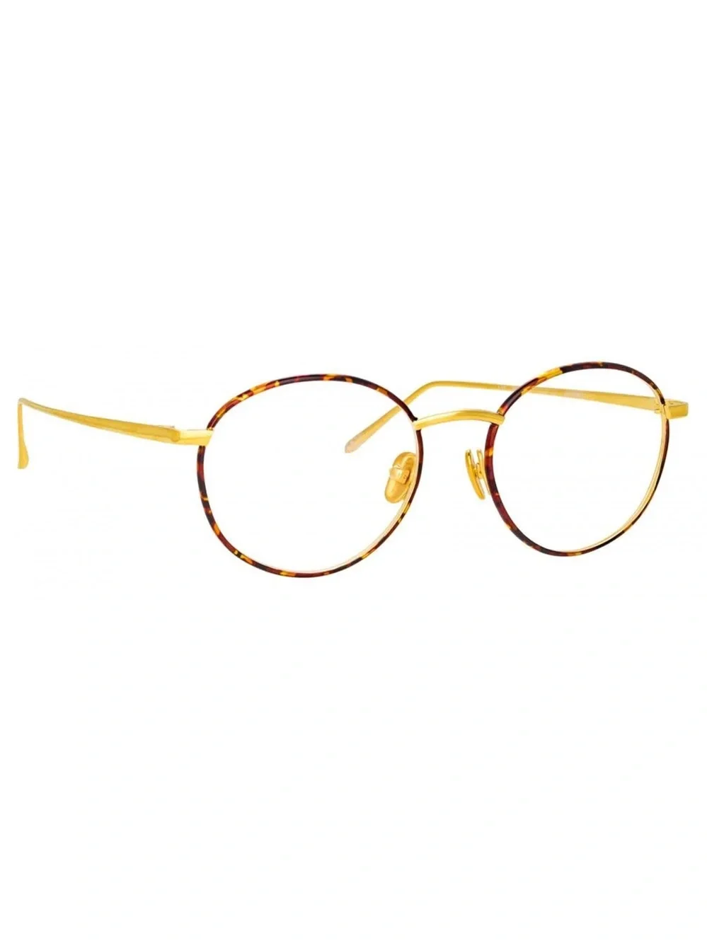 NWT Linda Farrow Hoffman Oval Titanium Glasses Full Set LFL1034 C3 Tortoise Gold